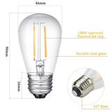 E27 LED Filament Bulb Light Retro Edison Transparent Housing Lamp 2W 110V/220V S14 led String replacement bulb home holiday deco