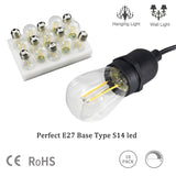 E27 LED Filament Bulb Light Retro Edison Transparent Housing Lamp 2W 110V/220V S14 led String replacement bulb home holiday deco