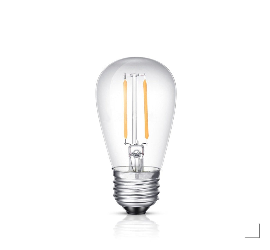 E27 LED Filament Bulb Light Retro Edison Transparent Housing Lamp 2W 110V/220V S14 led String replacement bulb home holiday deco