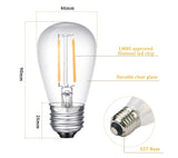 E27 LED Filament Bulb Light Retro Edison Transparent Housing Lamp 2W 110V/220V S14 led String replacement bulb home holiday deco