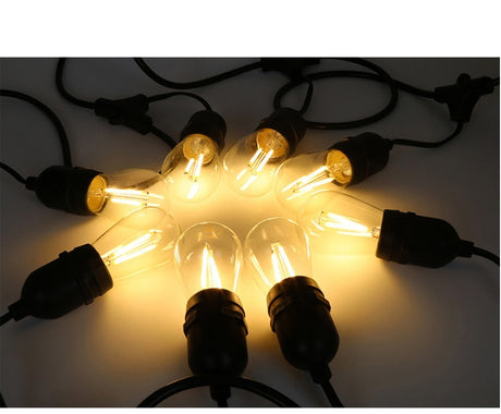 E27 LED Filament Bulb Light Retro Edison Transparent Housing Lamp 2W 110V/220V S14 led String replacement bulb home holiday deco