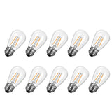 10Pcs S14 2W 4W LED Edison Light Bulbs E27 Waterproof Vintage LED Filament Bulb for Outdoor Commercial String Light Replacement