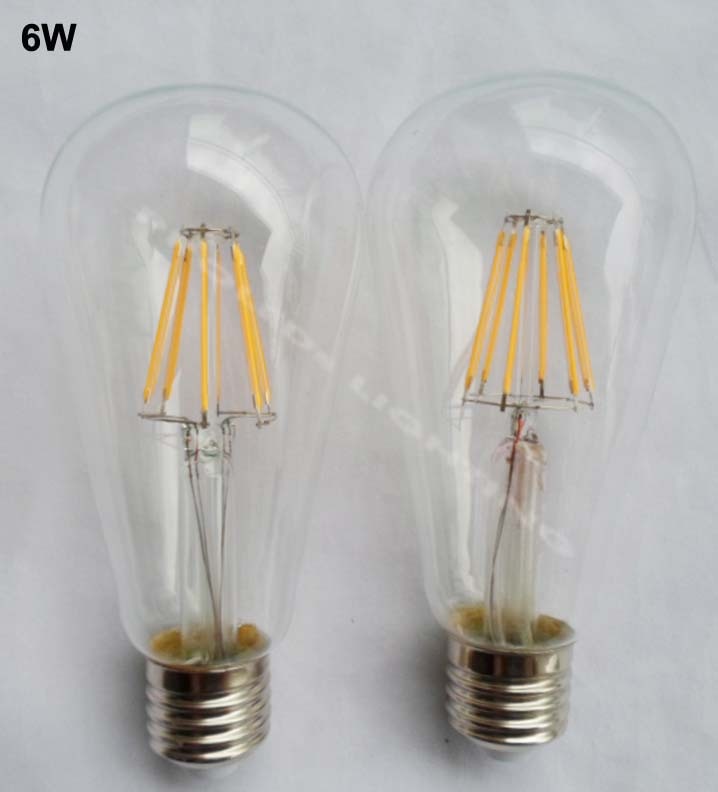 4W or 6W LED vintage lamps led edison bulbs ST64 ST18 120V 220V 230V 240V clear glass WARM WHITE