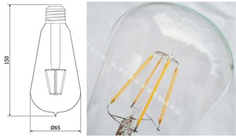 4W or 6W LED vintage lamps led edison bulbs ST64 ST18 120V 220V 230V 240V clear glass WARM WHITE