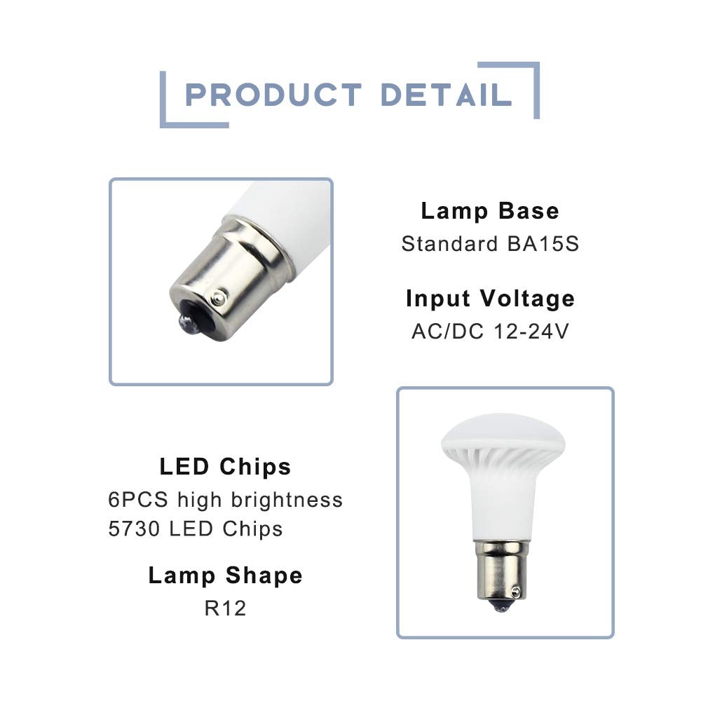 1383/1156 R12 BA15S LED Elevator Reading Light 3W BA15S SC Bayonet Base Reflector Elevator LED Bulb