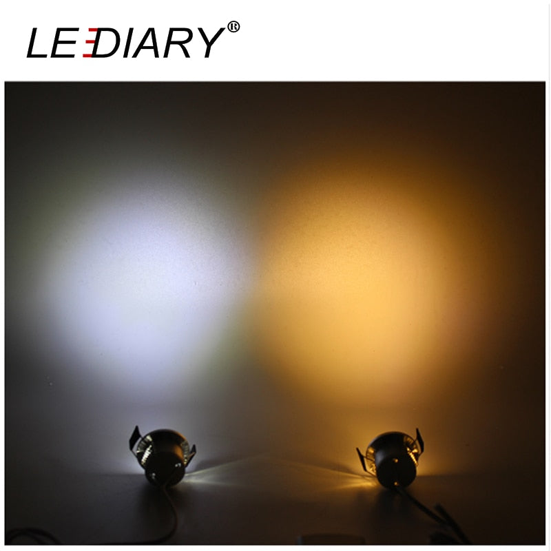 LEDIARY Black Mini Spot LED Remote Dimmable Downlights 1.5W 27mm Cut Hole 110-220V Ceiling Recessed Mounted Lighting Fixtures