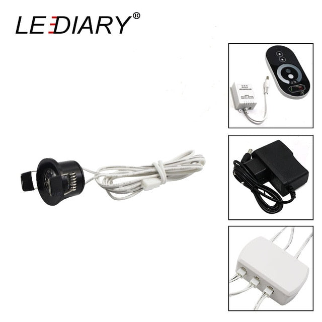 LEDIARY Black Mini Spot LED Remote Dimmable Downlights 1.5W 27mm Cut Hole 110-220V Ceiling Recessed Mounted Lighting Fixtures