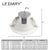 LEDIARY Recessed Ceiling LED Downlights 5W 9W 24W 220V SMD Spot Lamp 3000K/4000K/6000K 75mm 90mm 155mm Cut Hole Home Lighting
