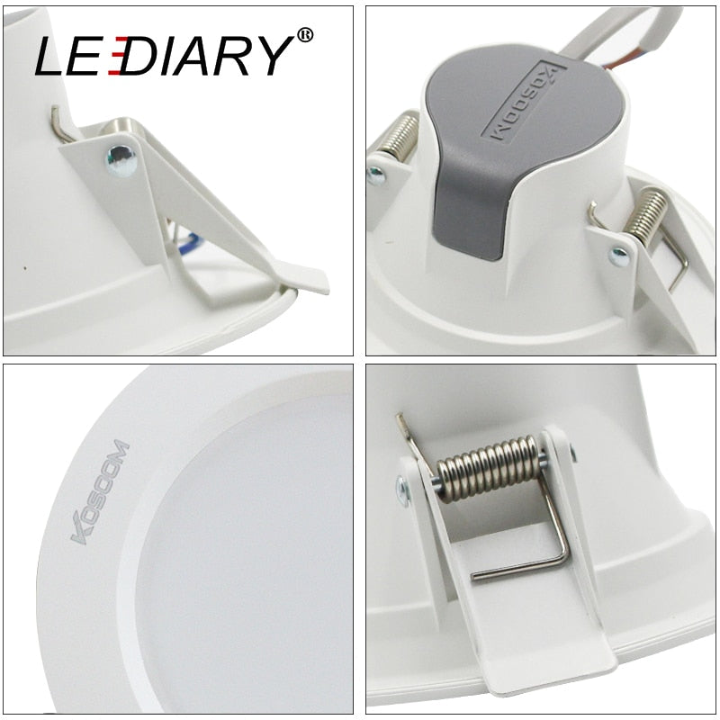LEDIARY Recessed Ceiling LED Downlights 5W 9W 24W 220V SMD Spot Lamp 3000K/4000K/6000K 75mm 90mm 155mm Cut Hole Home Lighting