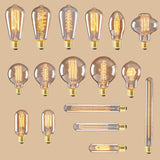 ST64 G95 G80 T30 Edison Incandescent Bulb Dimming 40W 220V E27 Vintage Light Retro Pendant Lamp Filament Spiral Industrial Decors