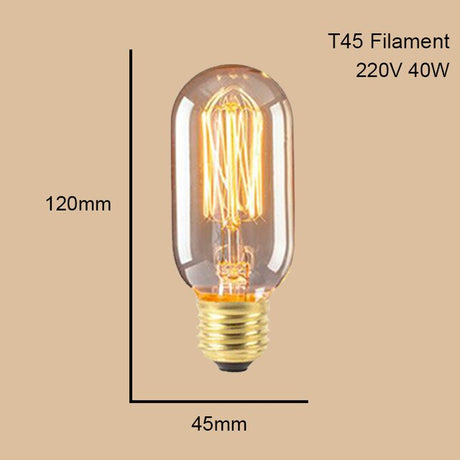 ST64 G95 G80 T30 Edison Incandescent Bulb Dimming 40W 220V E27 Vintage Light Retro Pendant Lamp Filament Spiral Industrial Decor