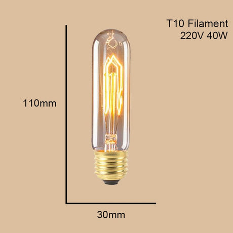 ST64 G95 G80 T30 Edison Incandescent Bulb Dimming 40W 220V E27 Vintage Light Retro Pendant Lamp Filament Spiral Industrial Decor