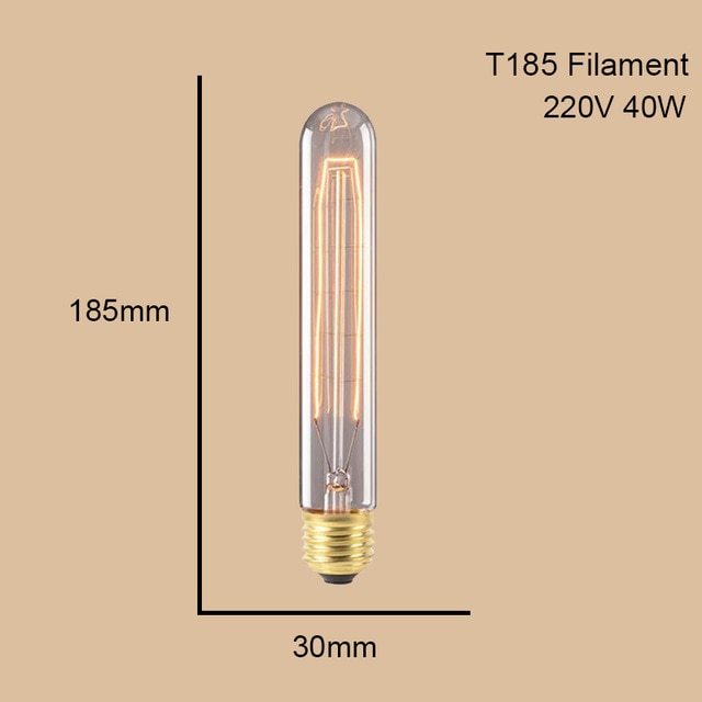 ST64 G95 G80 T30 Edison Incandescent Bulb Dimming 40W 220V E27 Vintage Light Retro Pendant Lamp Filament Spiral Industrial Decor