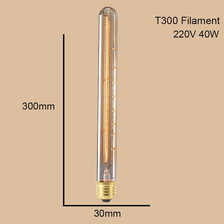 ST64 G95 G80 T30 Edison Incandescent Bulb Dimming 40W 220V E27 Vintage Light Retro Pendant Lamp Filament Spiral Industrial Decor