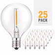 25X G40 Clear Globe Bulbs, E12 Warm Replace G40 5W 7W Incandescent Bulbs, Same Effect Replaceable Light Bulb for G40 Strands