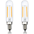2W T6 Light Bulb Candle Base Tubular E12 LED Bulb, Filament Glass E12 Candelabra LED Bulb 20W E12 Incandescent Replacement