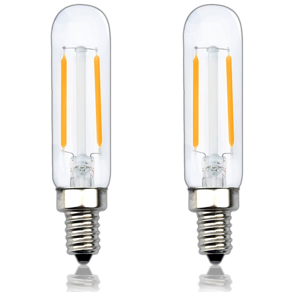 2W T6 Light Bulb Candle Base Tubular E12 LED Bulb, Filament Glass E12 Candelabra LED Bulb 20W E12 Incandescent Replacement