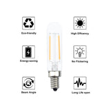 2W T6 Light Bulb Candle Base Tubular E12 LED Bulb, Filament Glass E12 Candelabra LED Bulb 20W E12 Incandescent Replacement