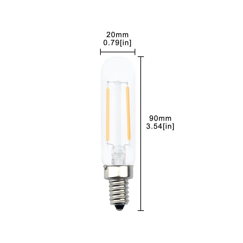 2W T6 Light Bulb Candle Base Tubular E12 LED Bulb, Filament Glass E12 Candelabra LED Bulb 20W E12 Incandescent Replacement