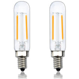 2W T6 Light Bulb Candle Base Tubular E12 LED Bulb, Filament Glass E12 Candelabra LED Bulb 20W E12 Incandescent Replacement