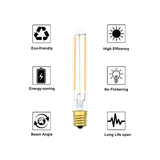 Dimmable E17 T6.5 Lights Lamp E17 T6 T20 Tubular Filament Bulb 110V 220V Intermediate Base Edison Glass