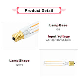 Dimmable E17 T6.5 Lights Lamp E17 T6 T20 Tubular Filament Bulb 110V 220V Intermediate Base Edison Glass