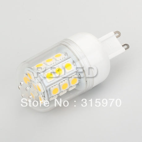 1pcs/lot G9  LED Bulb 5W 220-240VAC  Warm White 27LEDs 3-CHIP SMD5050 T7 Eye Protected Bi-pin 360degree Corn Lamp