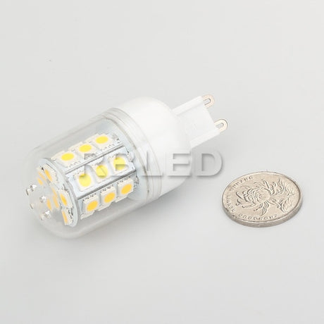 1pcs/lot G9  LED Bulb 5W 220-240VAC  Warm White 27LEDs 3-CHIP SMD5050 T7 Eye Protected Bi-pin 360degree Corn Lamp