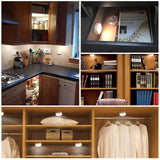 Touch Sensor LED Under Cabinets Lights Dimmable LED Puck Light For Kitchen Wardrobe Stair Closet Night Lamp Battery Powered