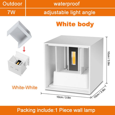 Led Wall Light IP65 7/10W Waterproof Outdoor indoor Led Wall Lamp modern Aluminum Adjustable angle AC90~260V Porch Light ZBW0002