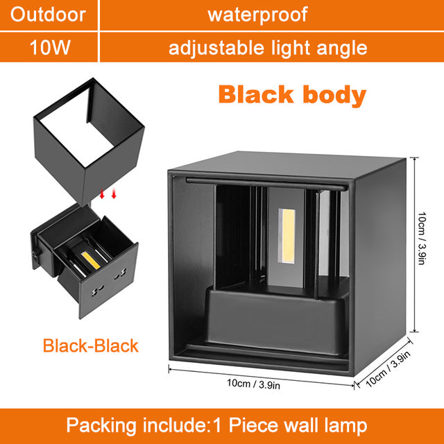 Led Wall Light IP65 7/10W Waterproof Outdoor indoor Led Wall Lamp modern Aluminum Adjustable angle AC90~260V Porch Light ZBW0002