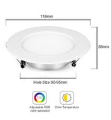 Milight FUT068 AC110V 220V 6W RGB+CCT LED downlight Dimmable 2.4G Wireles Smart Led Lamp Lighting