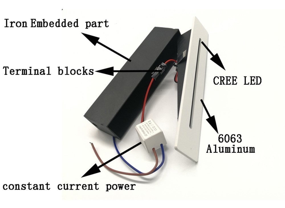 3W Recessed Led Stair Light AC85-265V Indoor Corner Wall lights Step Decoration Lamp Hallway staircase Lamps With Chip