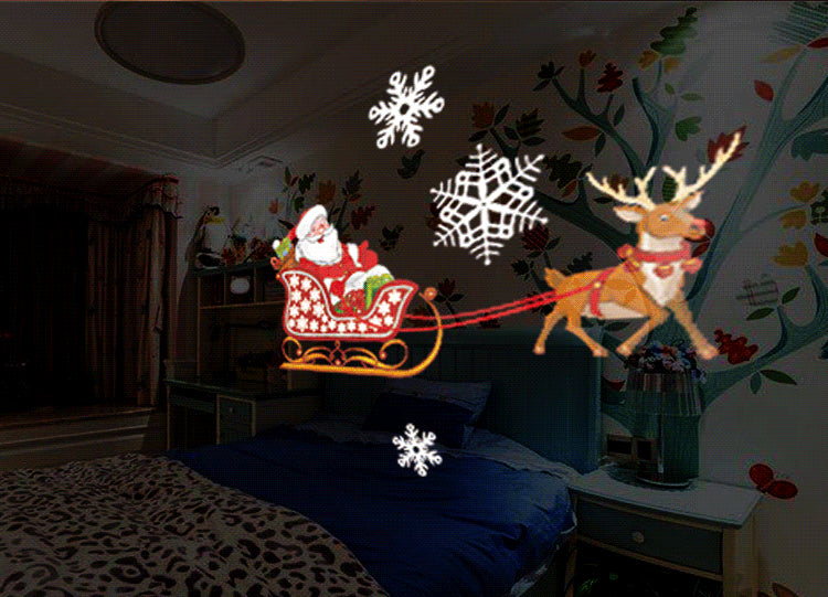Christmas Laser Projector Animation Effect IP65 Indoor/Outdoor Halloween Projector 12 Patterns Snowflake/Snowman Laser Light