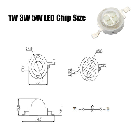 10pcs High Power LED Chip 1W 3W Warm Cold White Red Blue lamp Bulb Diodes SMD110-120LM LEDs Chip For 3W-18W Spot light Downlight