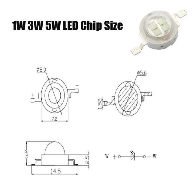 10pcs High Power LED Chip 1W 3W Warm Cold White Red Blue lamp Bulb Diodes SMD110-120LM LEDs Chip For 3W-18W Spot light Downlight
