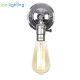 Pull chain switch scones led wall lights Chrome loft style retro vintage iron bedroom wall lamp bedside lampen stair wandlamp