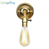 Pull chain switch scones led wall lights Chrome loft style retro vintage iron bedroom wall lamp bedside lampen stair wandlamp