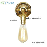 Pull chain switch scones led wall lights Chrome loft style retro vintage iron bedroom wall lamp bedside lampen stair wandlamp