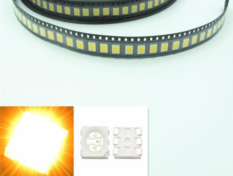 100pcs 5050 PLCC-6 Yellow LED SMD/SMT 3-CHIPS Ultra Bright Light Emitting Diodes SMD Chip lamp beads For automotive Bike DIY - LED Lights For Sale : Affordable LED Solutions : Wholesale Prices