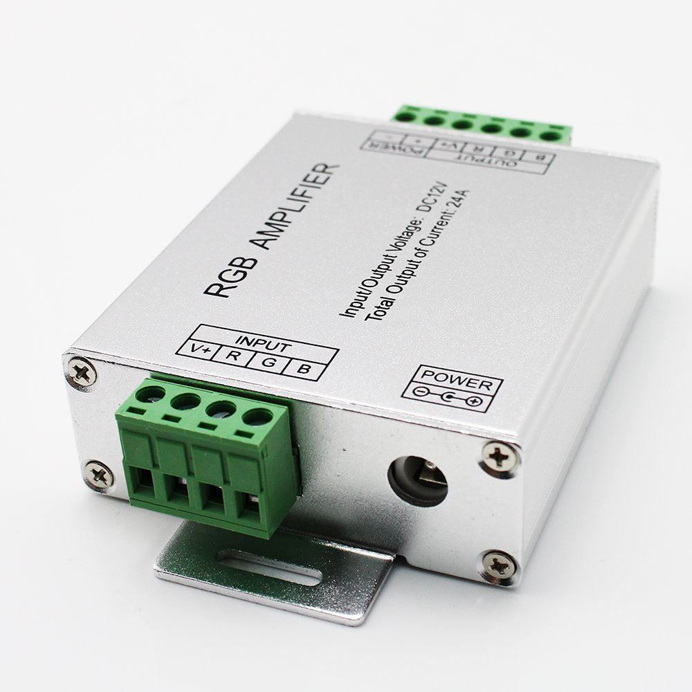 DC 12V-24V Aluminum Case 12A 24A RGB Amplifier for SMD 3528 &amp; 5050 LED Strip Light