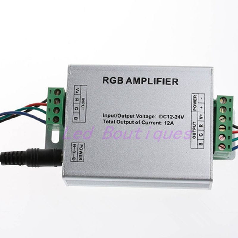 DC 12V-24V Aluminum Case 12A 24A RGB Amplifier for SMD 3528 &amp; 5050 LED Strip Light