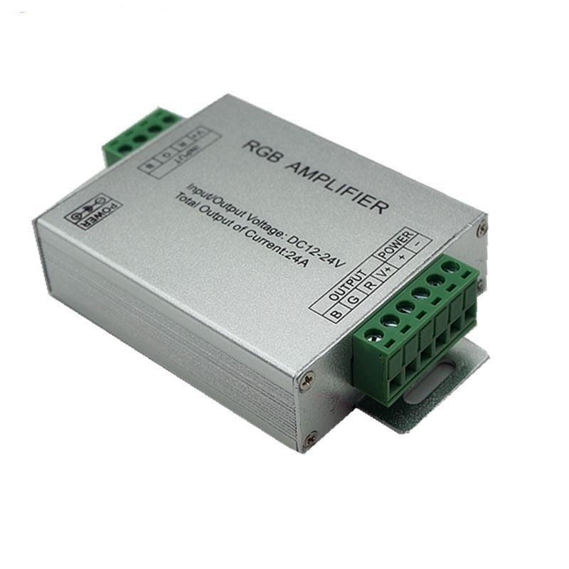 DC 12V-24V Aluminum Case 12A 24A RGB Amplifier for SMD 3528 &amp; 5050 LED Strip Light
