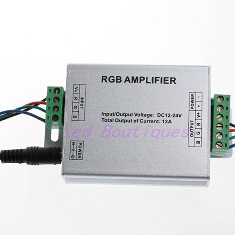 DC 12V-24V Aluminum Case 12A 24A RGB Amplifier for SMD 3528 &amp; 5050 LED Strip Light