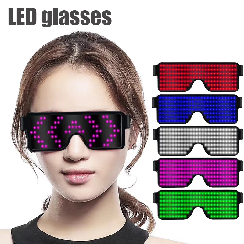 Quick Flash Led Party Glasses USB charge Luminous Glasses Christmas Concert light Toys