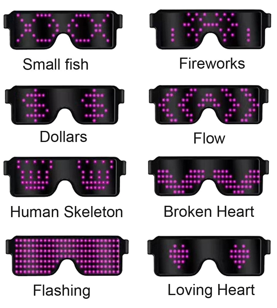 Quick Flash Led Party Glasses USB charge Luminous Glasses Christmas Concert light Toys