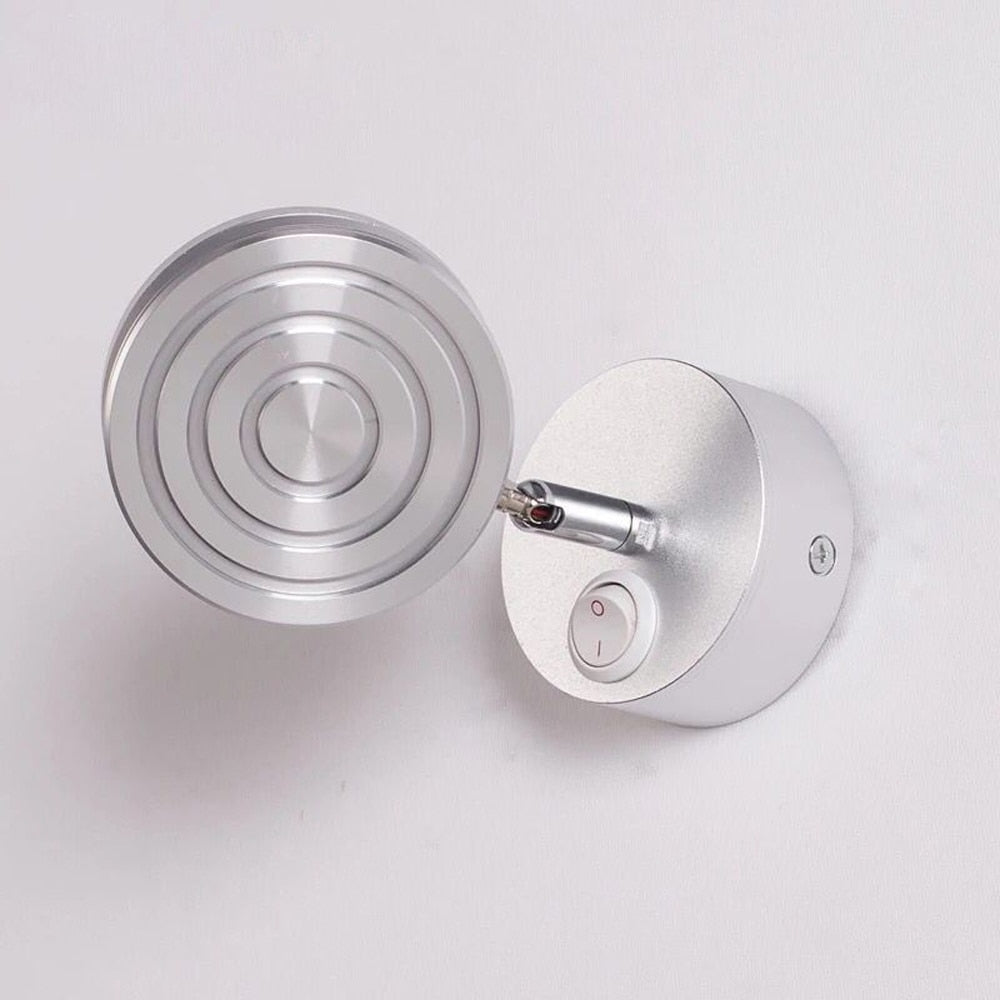 LED Wall lamp AC85-265v  5W Modern Bedroom Bedside Lamp  Degree Angle Adjustable wall light Reading lamps with switch