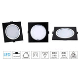 Dimmable LED Downlights 3W 5W 7W 9W 12W 15W AC85-265V Square silver Black White LED Ceiling Down Lamp Indoor Lighting With Drive