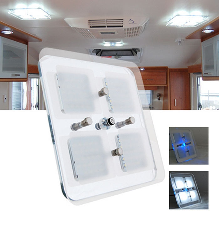 600 Lumens LED Lamp 12/24V DC Cool White LED Crystal Roof Ceiling Light Caravan/RV/Motorhome/Marine