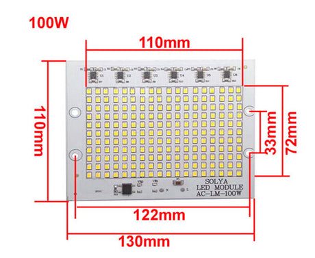 COB LED Chip 100W 50W 30W 20W 10W Smart IC No Need Driver LED SMD Beads FOR Floodlight Spotlight outdoor lamp